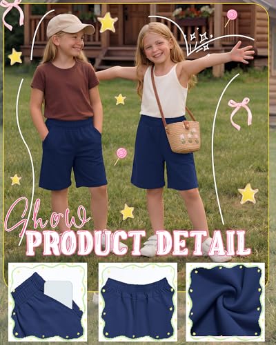 Girls' Wide Leg Bermuda Shorts - Haze Blue, 9-10 Years