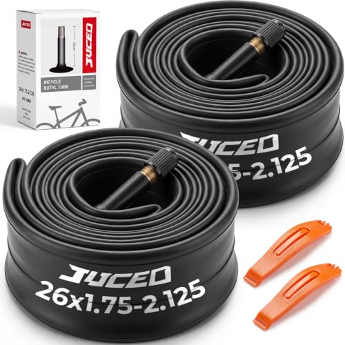 26" x 1.75/2.125 Bike Tube 2 Pack with Tire Levers - Butyl Rubber