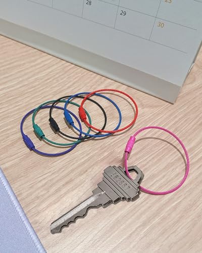 20 Pcs 6" Colored Coated Wire Keychains - Multicolour Set