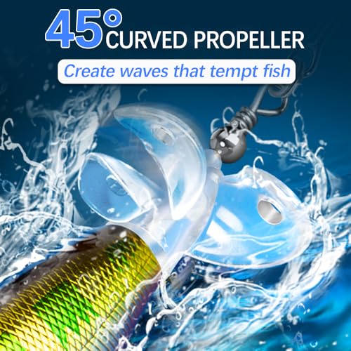 Top Water Fishing Lures with 3D Eyes - 5pcs Bass Bait
