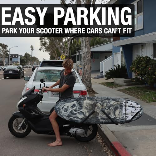 Surfboard Rack for Scooters, Mopeds & eBikes - Black - Easy Install for 8ft Boards