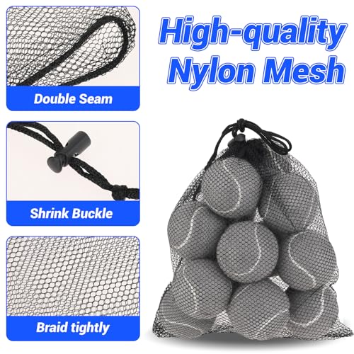 2-Piece Mesh Drawstring Ball Bag Set - Durable Nylon for Sports & Travel