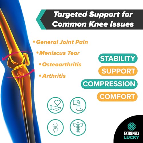 Knee Brace for Pain Relief & Support - Large with Patella Gel Pad
