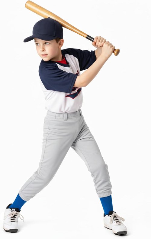 DEVOROPA Youth Boys Baseball Pants - Softball Fast Pitch Practice Pants with Pockets | Sizes 2T-5T