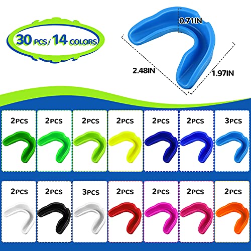 30 Pack Youth Sports Mouthguards - Comfortable Silicone Fit for Basketball, Football, Soccer & More