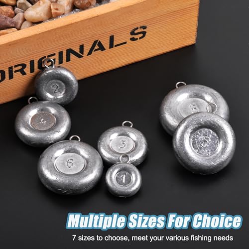 1oz Coin Fishing Sinkers - Disc Weights for Saltwater Fishing - 4pcs