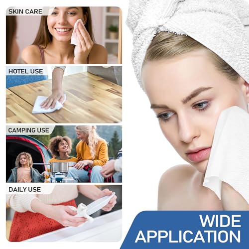 40 Pcs Disposable Compressed Face Towels - Travel Washcloths