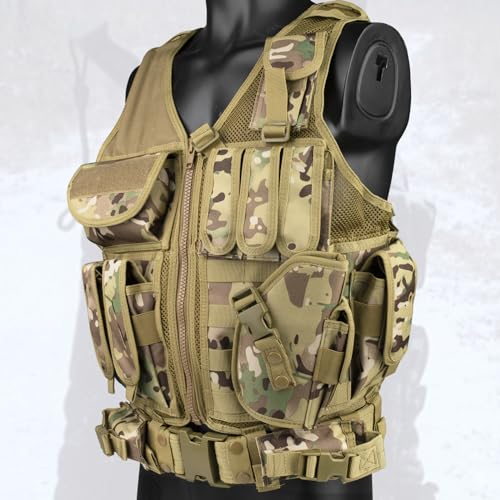 Tactical Outdoor CS Game Vest - Adjustable Fit, One Size, Cp Camou