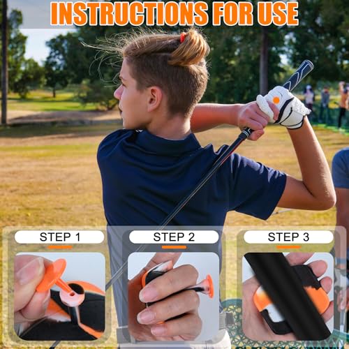 Golf Swing Trainer with Ergonomic Grip Pad - Posture Correction Training Aid