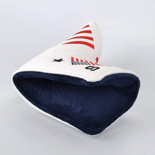 PLUSKER Patriotic USA Flag and Eagle Golf Blade Putter Head Cover - Magnetic Closure Premium Synthetic Leather Protector for Golf Course Travel and Home Storage