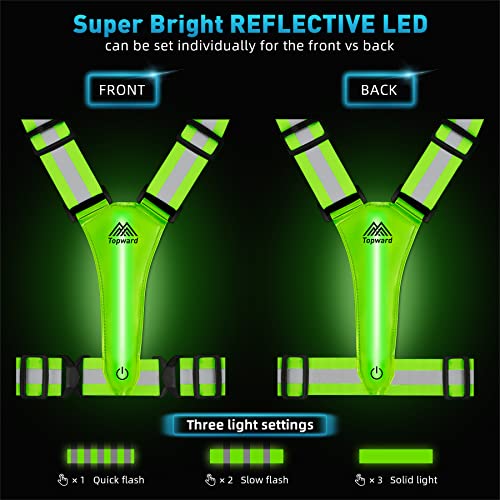 High Visibility LED Reflective Vest for Night Walking & Cycling