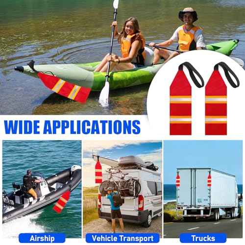2PCS Reflective Kayak Safety Flags - High Visibility Travel Flags