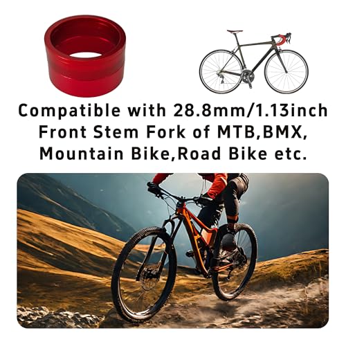 Aluminum Alloy Bicycle Headset Spacers - Red, 8PCS Set