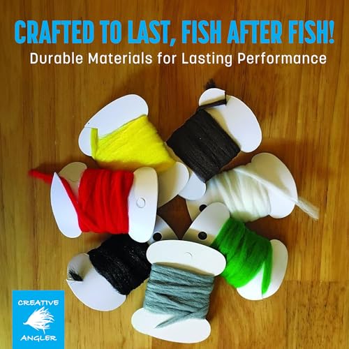 Creative Angler White Float Poly Yarn - Synthetic Fly Tying Material, Moisture-Resistant, 3 Yards