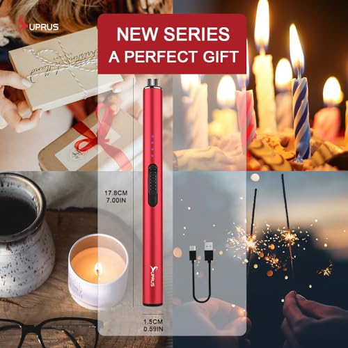 Electric Arc Windproof Flameless USB Rechargeable Lighter - Red