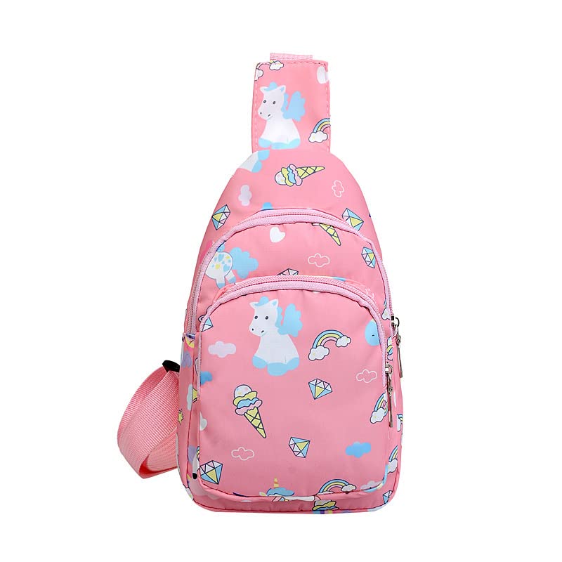 Kids Crossbody Bag - Small Nylon Sling Bag for Travel, Pink
