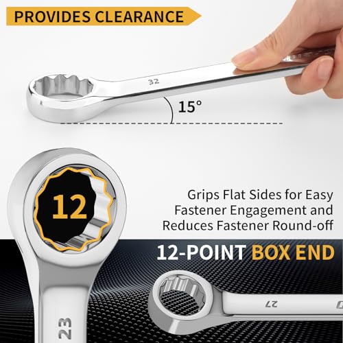 GRENPRO 7-Piece Metric Large Wrench Set with Open End & Ball End, 23-32mm