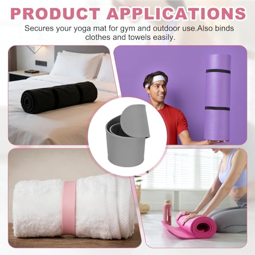 Yoga Mat Strap Slap Band - Gray, Durable Silicone Holder