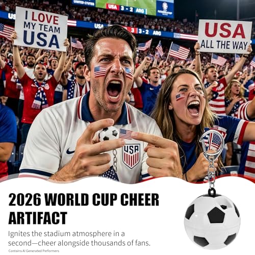 Musical Soccer Keychain with Cheering Sound - World Cup Fan Accessory