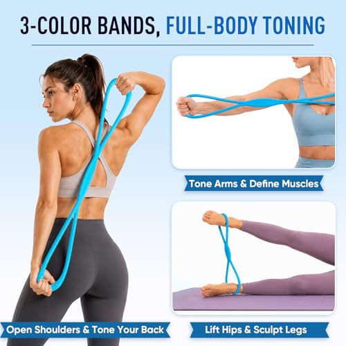 Figure 8 Resistance Bands - 3 Pack for Stretching & Toning