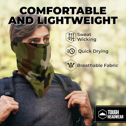Large Cotton Bandana Headband - Versatile Headwear for Men & Women - Camo