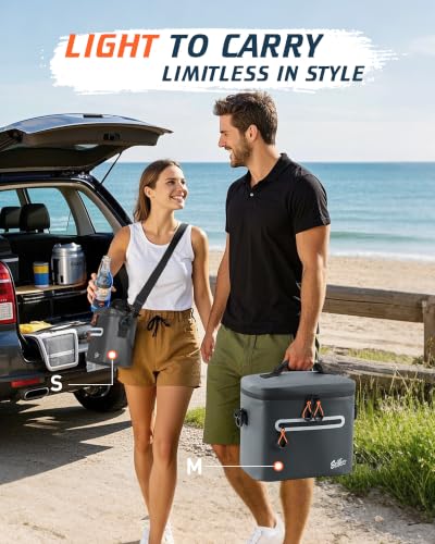 Sydioor Small Dark Gray Insulated Cooler Bag - 7 Can Size, Waterproof Lunch Box