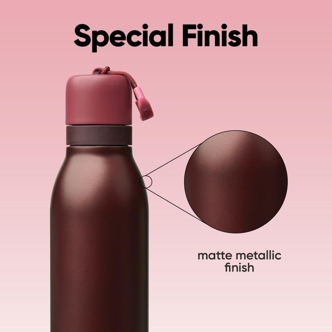 Owala FreeSip Insulated Stainless Steel Water Bottle - 24 oz, BPA-Free, Black Cherry | Perfect for Sports & Travel