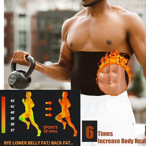 Waist Trimmer for Men Sauna Belt - Neoprene-Free, X-Large Blue