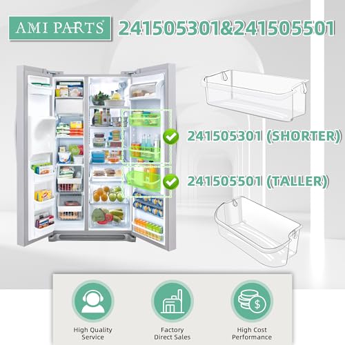 241505301 & 241505501 Refrigerator Door Bin Replacement Parts fot for frigi.daire FGHC2331PFAA FFSC2323TS0 LGHK2336TF6 FGSC2335TF0 FGSC2335TFB FFSC2323TSA FFSC2323TS8 Refrigerator BY AMI PARTS