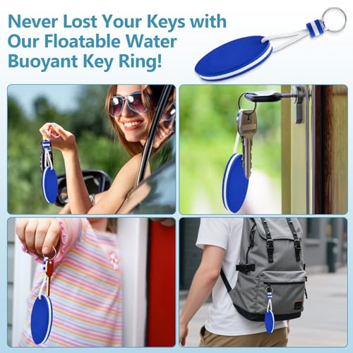 Floating Foam Keychains - Waterproof Buoyant Key Ring - Blue