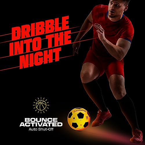 FlashCatch Light-Up Soccer Ball Size 5 Glow in the Dark Official US