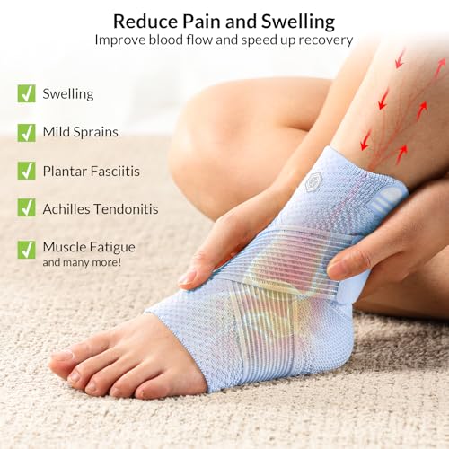 ZOELION Ankle Compression Brace Support with Removable Fishnet Strap for Pain Relief