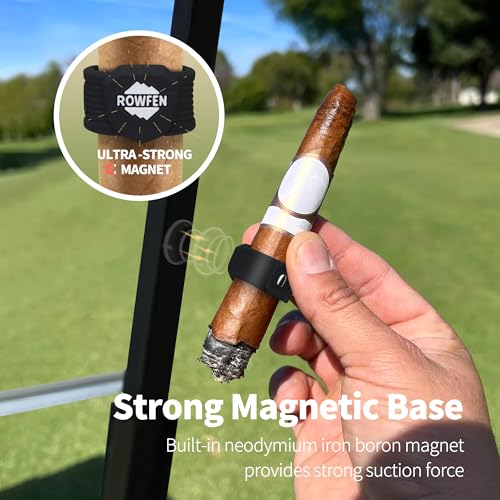 Magnetic Cigar Holder for Golf Cart - Adjustable Black Design