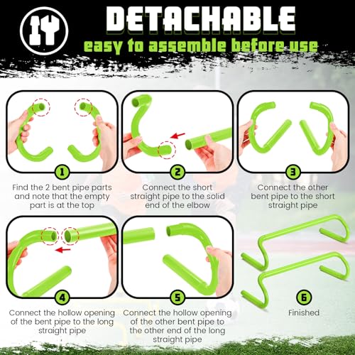 Speed Agility Training Hurdles - 5 Pcs Detachable Green - 6 Inch