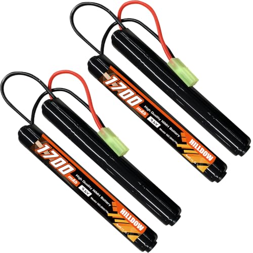 9.6V 1700mAh NiMH Airsoft Battery with Mini TMY Plug - 2 Pack