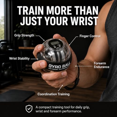 Auto-Start Gyro Ball Wrist Strengthener with LED Counter