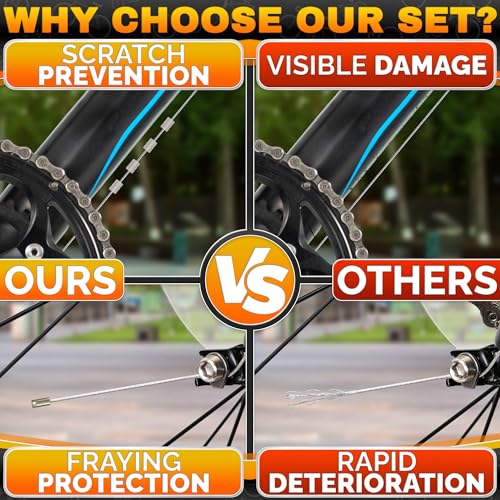 Bicycle Brake Cable Kit - 8 Pcs, Stainless Steel, 1800mm