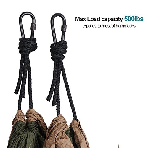Heavy Duty Locking Carabiner Hooks - 4 Pack, Black
