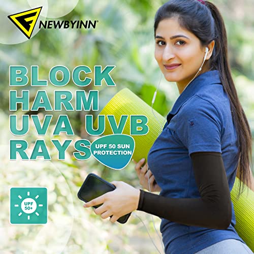 UV Sun Protection Arm Sleeves - Cooling Sleeves, 2 Pairs Navy Blue