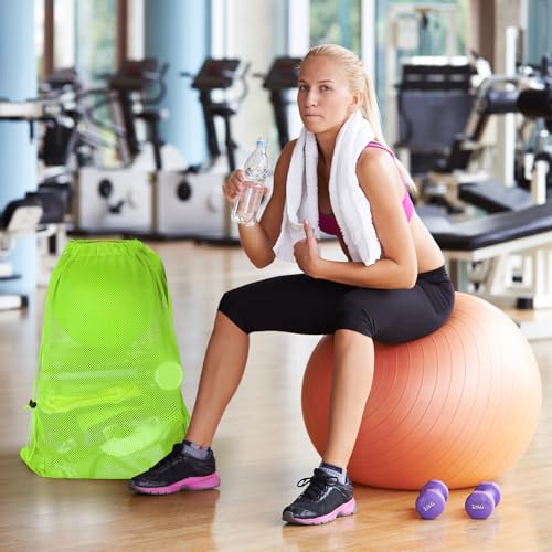 Natural Style Green Mesh Drawstring Swim Bag - Oversized 18x26 Inch for Beach & Gym