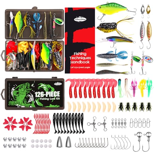 Fishing Tackle Kit with 126 Pieces - Lures, Soft Baits, Hooks & Accessories