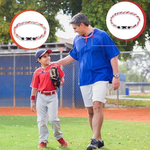 Baseball Necklaces - 3 Pack in White, Blue, Gray, Orange, Red