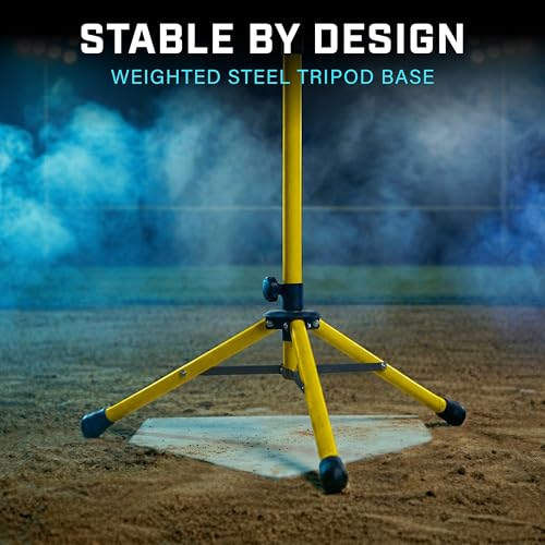 Adjustable Baseball & Softball Batting Tee with Steel Base - Youth & Adult Training Equipment