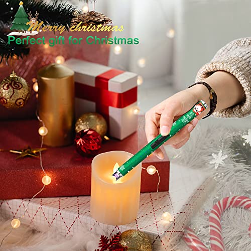 Electric Candle Lighter with LED Display - Christmas Green