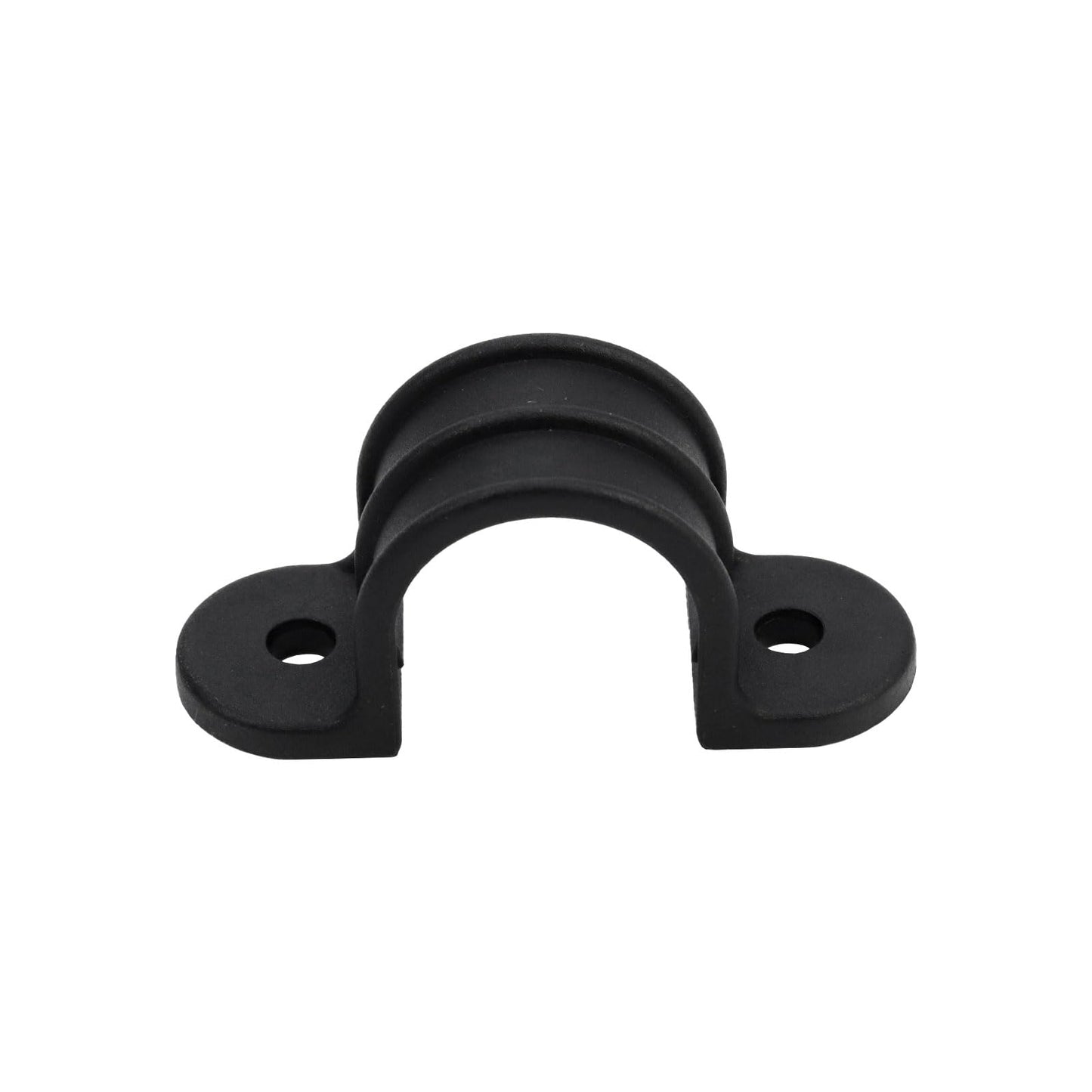 Mewutal 10pcs 1 Inch PVC Pipe Straps U Shape Plastic Conduit Pipe Strap Clamps 2 Holes Pipe Clips Black Conduit Clips for Water Pipe Tube Cables (25mm)