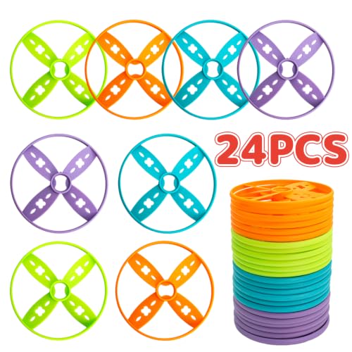 Kids Outdoor Flying Disc Set - 24 Pack for Ages 4-8, Safe & Durable Toys
