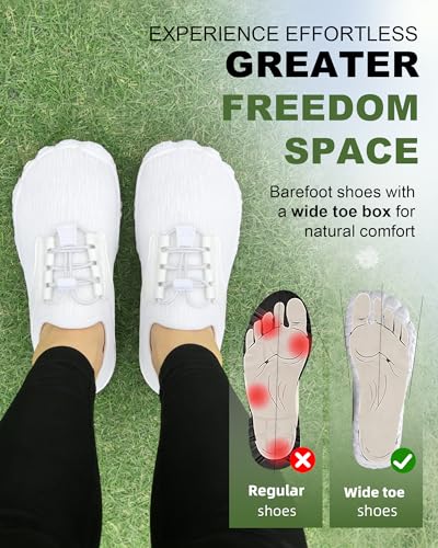 Hi-Y2Kgirls Barefoot Water Shoes for Men & Women 2026 Quick Dry Non-Slip Wide Toe Beach Footwear, 7.5W Women / 6.5W Men, White