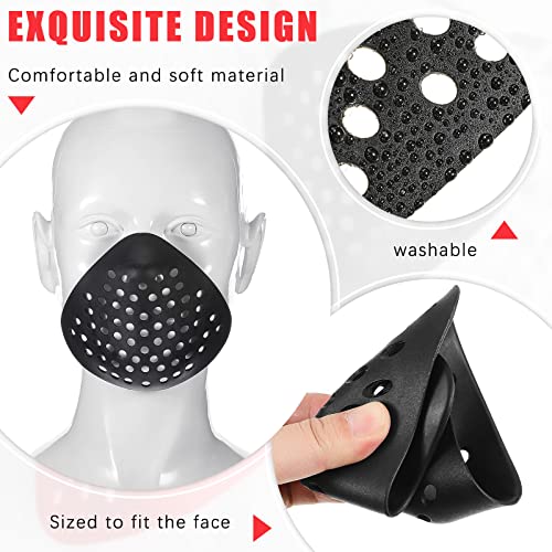 3D Silicone Face Shell Mask Bracket for Cosplay - Red & Black