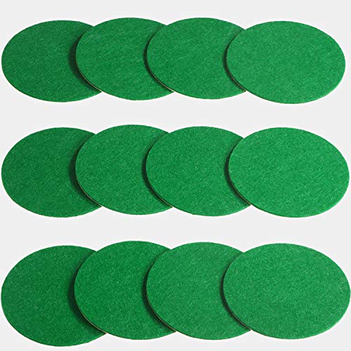 Hockey Mallet Felt Pads - Self Adhesive Replacement for 96 mm Pushers - 8 Pack Green