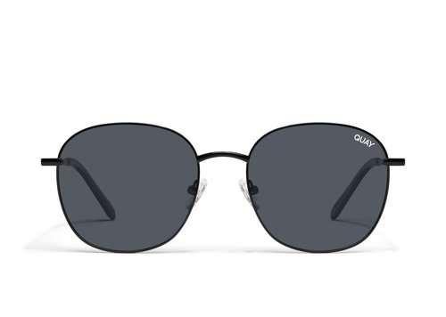 Quay - Mens Sunglasses, Polarized Round Lenses with UV Protection (Jackpot, Black)